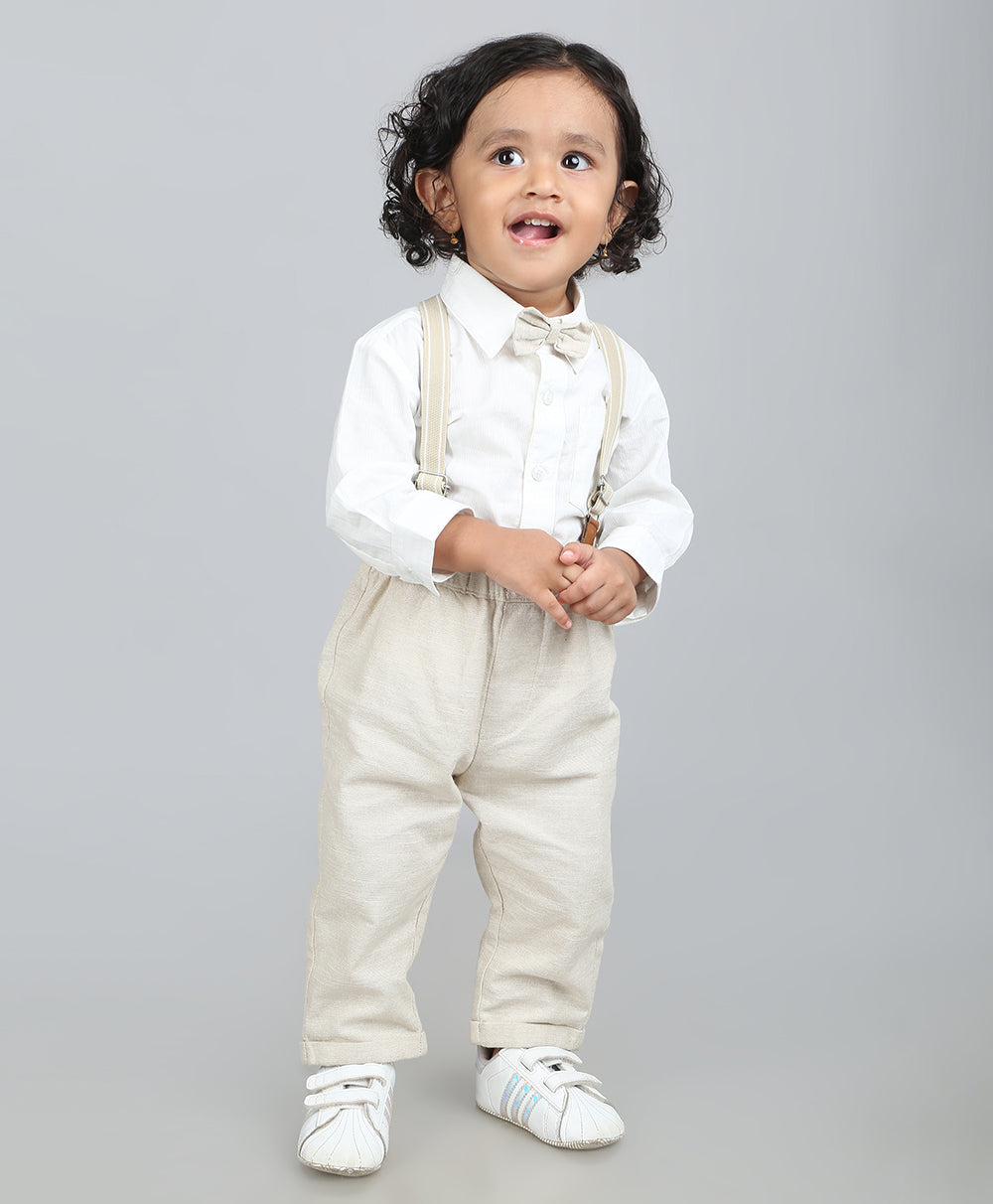 Baby Boys Gentleman Formal Set - White & Beige