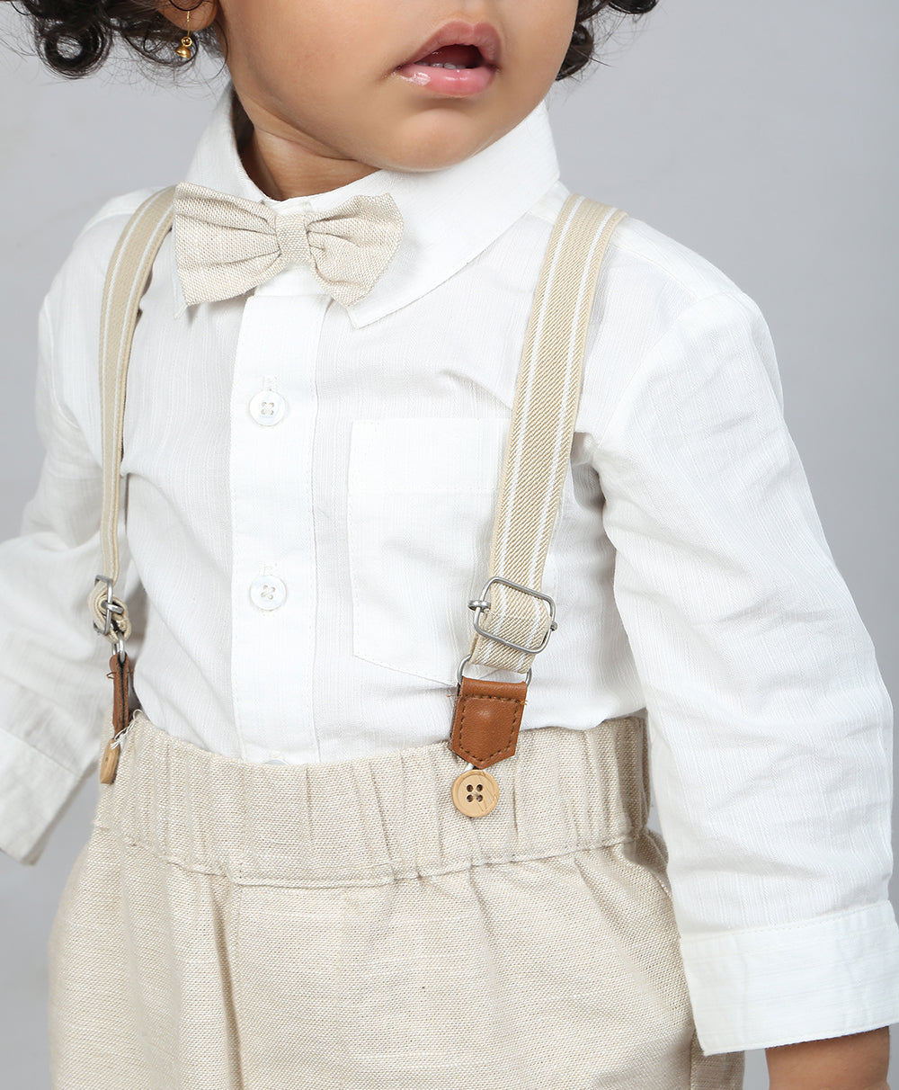 Baby Boys Gentleman Formal Set - White & Beige