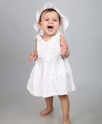 Cherry Petal Co-ord Set With A Hat - White