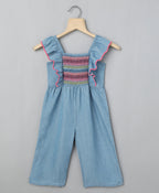 Smocked Dungaree - Blue