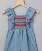 Smocked Dungaree - Blue