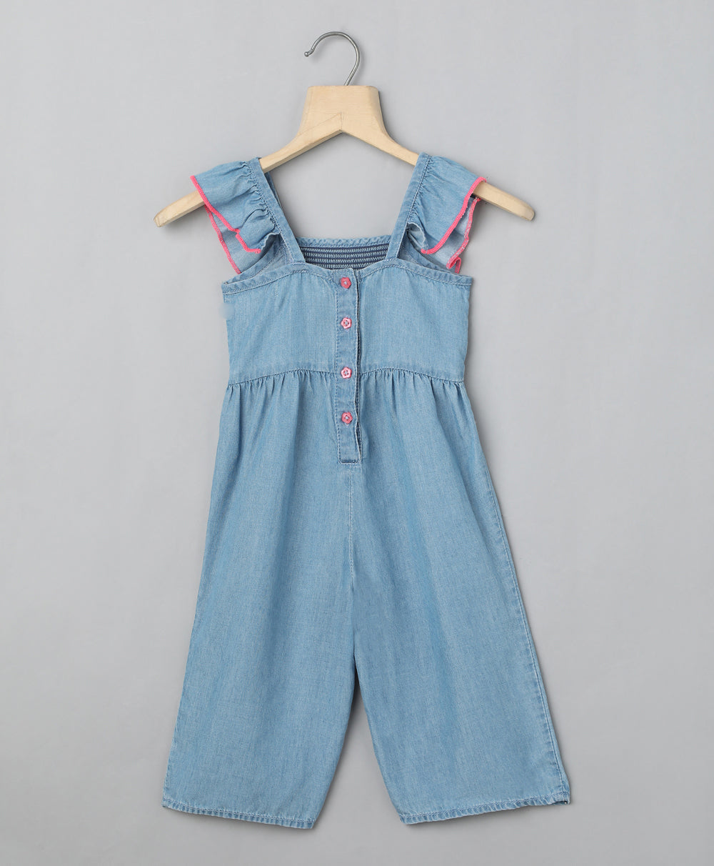 Smocked Dungaree - Blue