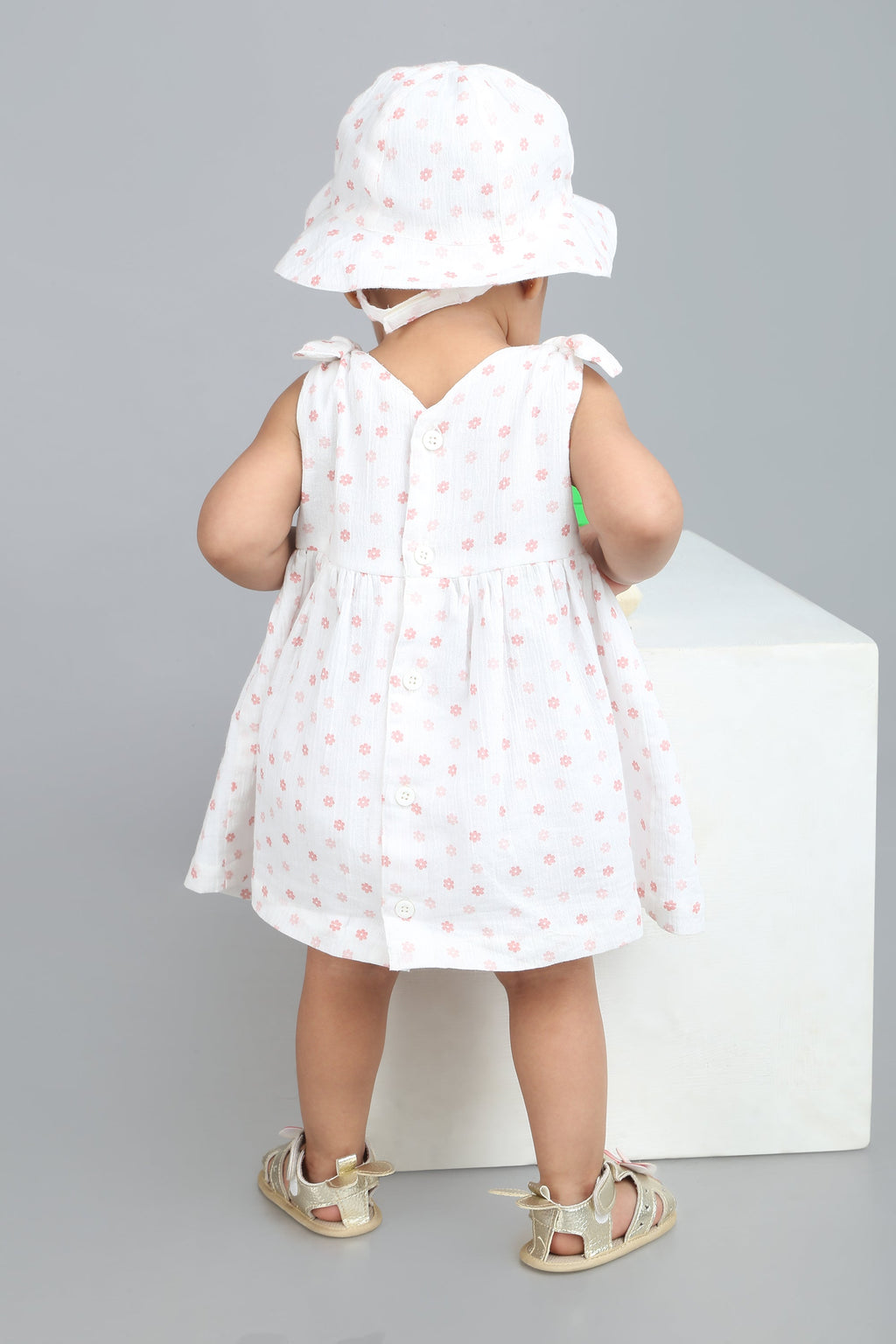 Cherry Petal Co-ord Set With A Hat - White