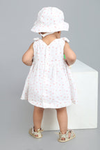 Cherry Petal Co-ord Set With A Hat - White